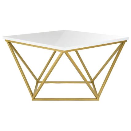 Tavolino CURVO 62x62 cm oro/bianco