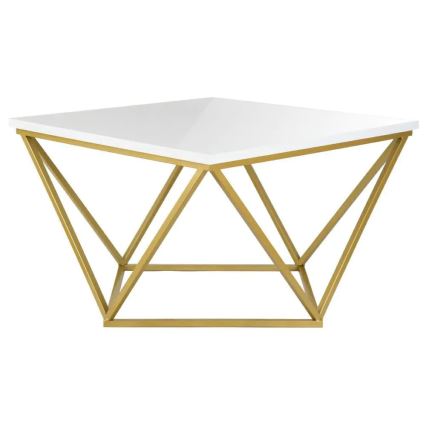 Tavolino CURVO 62x62 cm oro/bianco