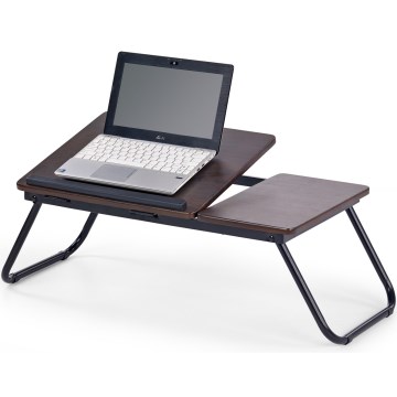 Tavolino da letto 23x60 cm nero/marrone