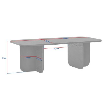Tavolino da salotto AKIRA 120x60 cm beige