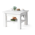 Tavolino da salotto allungabile con piano elevabile CALEB 75/150x75 cm bianco