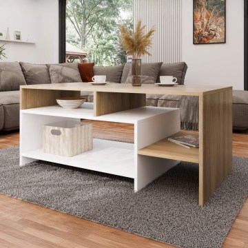 Tavolino da salotto ALVA 53x120 cm bianco/rovere grande