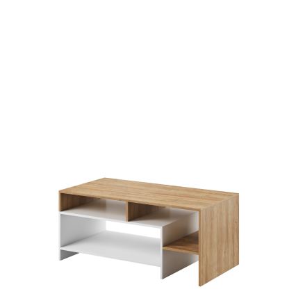 Tavolino da salotto ALVA 53x120 cm bianco/rovere grande