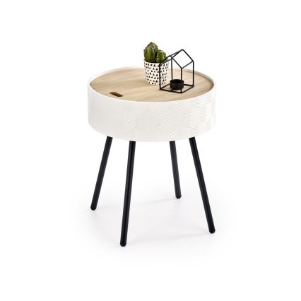 Tavolino da salotto AURA 45x38 cm bianco/nero/beige