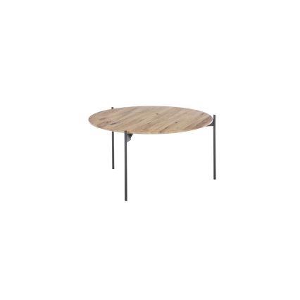 Tavolino da salotto AURA, diametro 74 cm, rovere/antracite