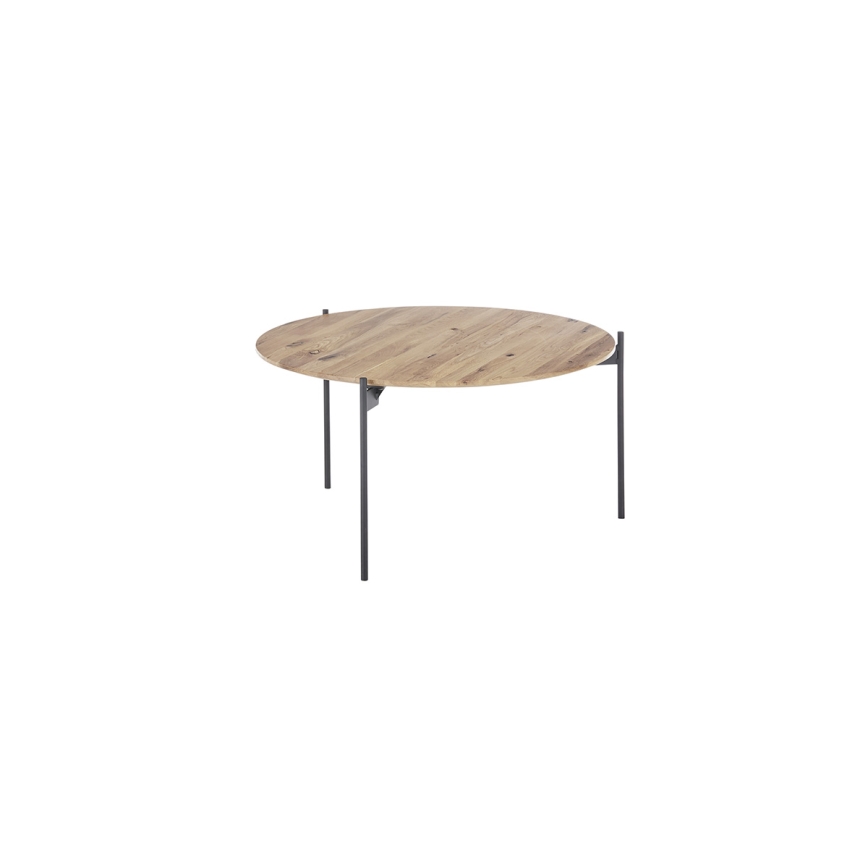 Tavolino da salotto AURA, diametro 74 cm, rovere/antracite