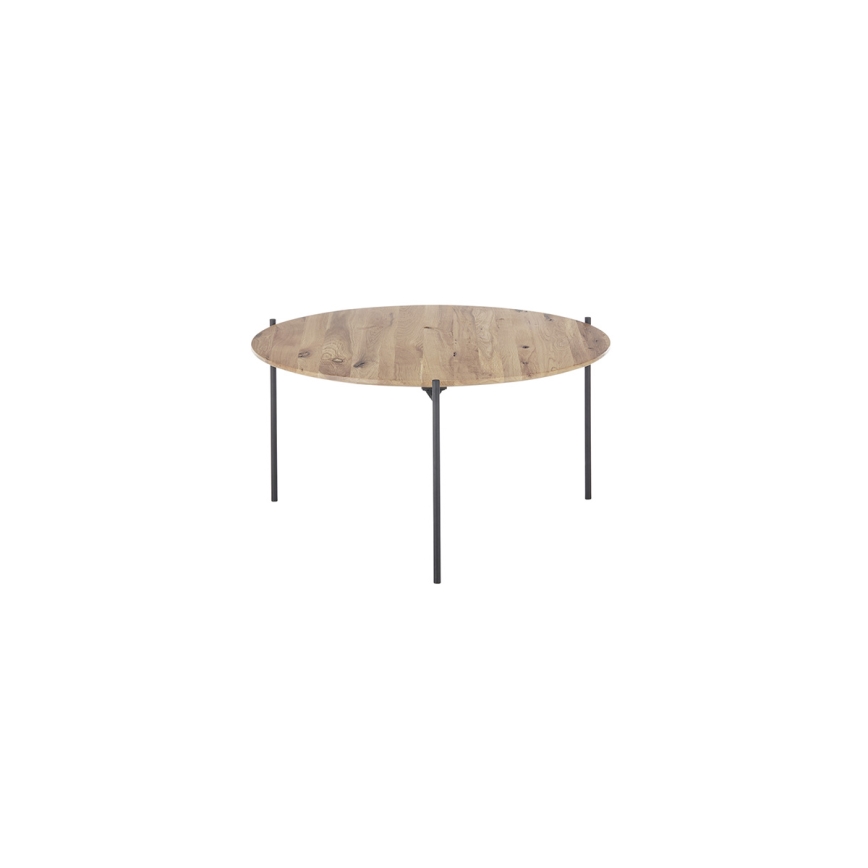 Tavolino da salotto AURA, diametro 74 cm, rovere/antracite