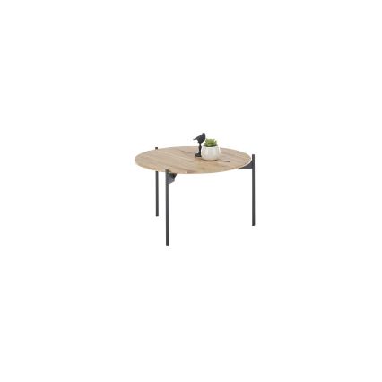 Tavolino da salotto AURA Ø 55 cm rovere/antracite