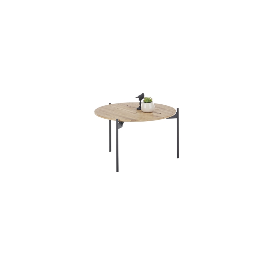 Tavolino da salotto AURA Ø 55 cm rovere/antracite
