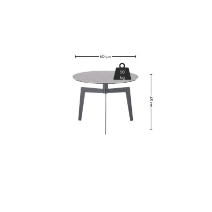 Tavolino da salotto BALANCE Ø 60 cm, grigio/antracite