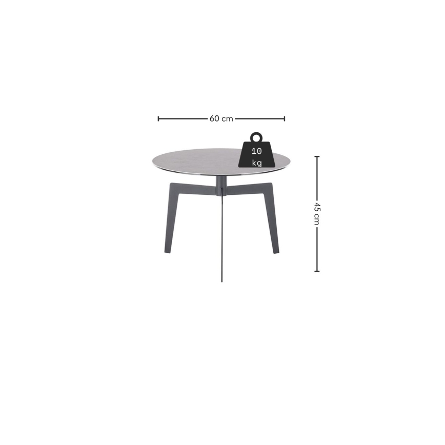 Tavolino da salotto BALANCE Ø 60 cm, grigio/antracite