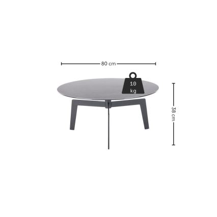 Tavolino da salotto BALANCE Ø 80 cm, grigio/antracite