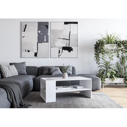 Tavolino da salotto BELA 100x42 cm bianco