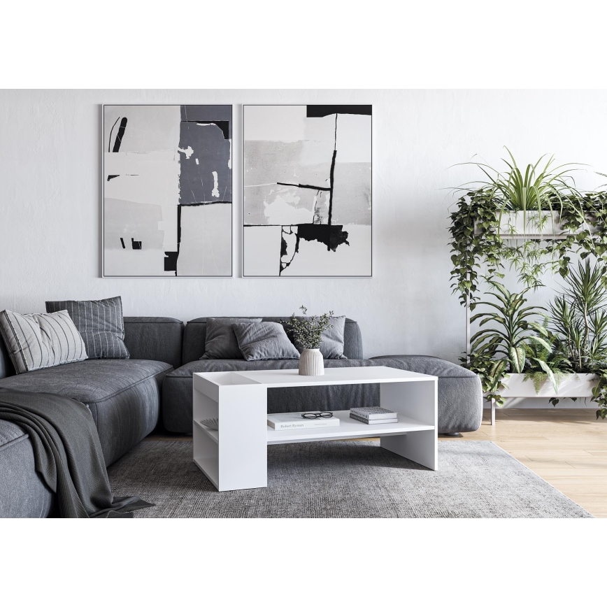 Tavolino da salotto BELA 100x42 cm bianco