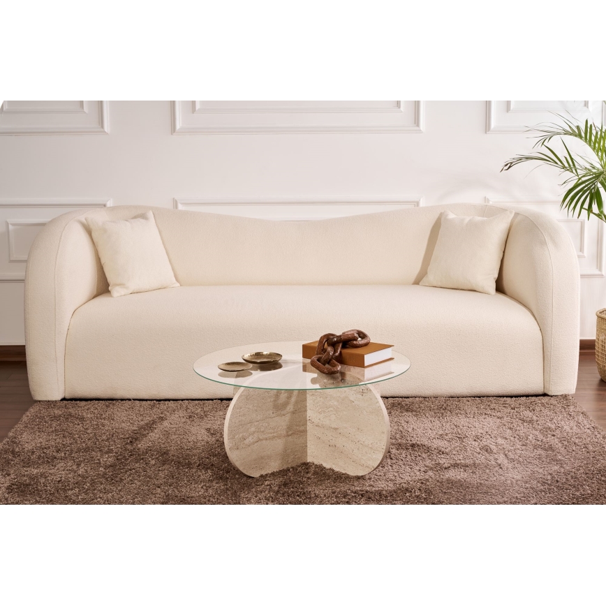 Tavolino da salotto BUBBLE Ø 75 cm beige/trasparente