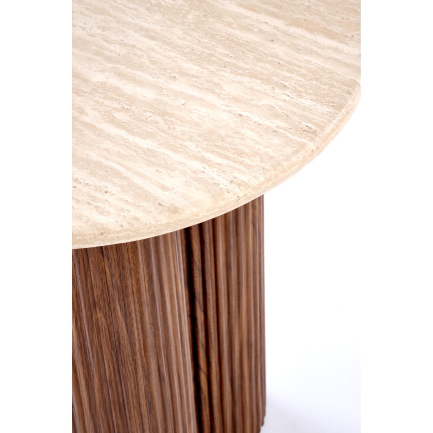 Tavolino da salotto CALDO Ø 50 cm marrone/beige