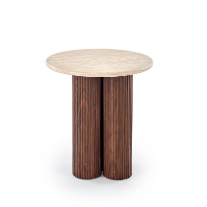 Tavolino da salotto CALDO Ø 50 cm marrone/beige