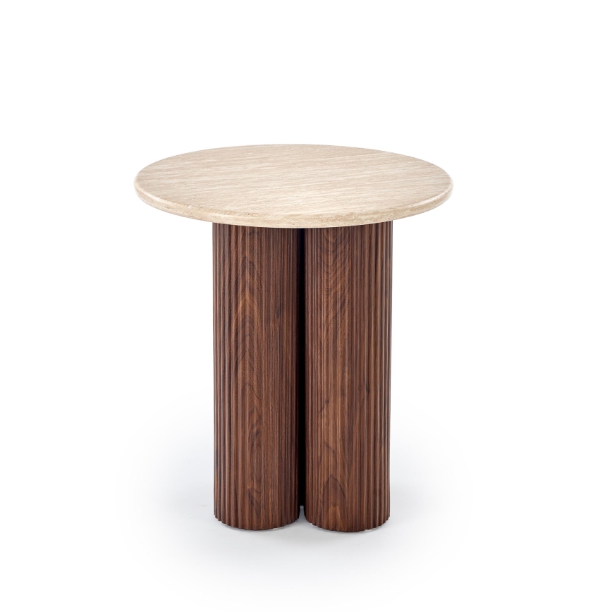 Tavolino da salotto CALDO Ø 50 cm marrone/beige