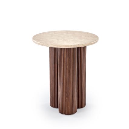 Tavolino da salotto CALDO Ø 50 cm marrone/beige