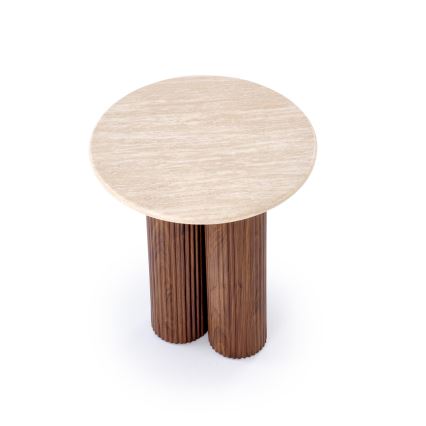 Tavolino da salotto CALDO Ø 50 cm marrone/beige