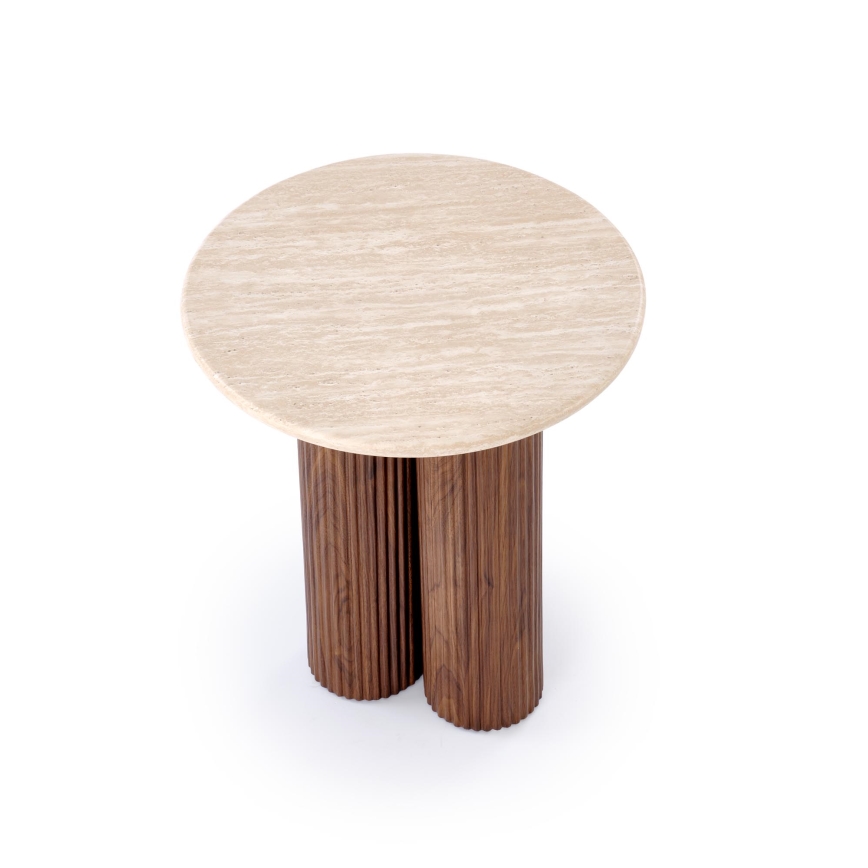 Tavolino da salotto CALDO Ø 50 cm marrone/beige