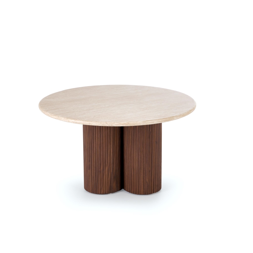 Tavolino da salotto CALDO Ø 80 cm marrone/beige