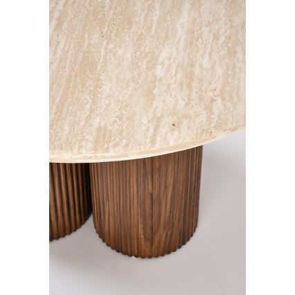 Tavolino da salotto CALDO Ø 80 cm marrone/beige