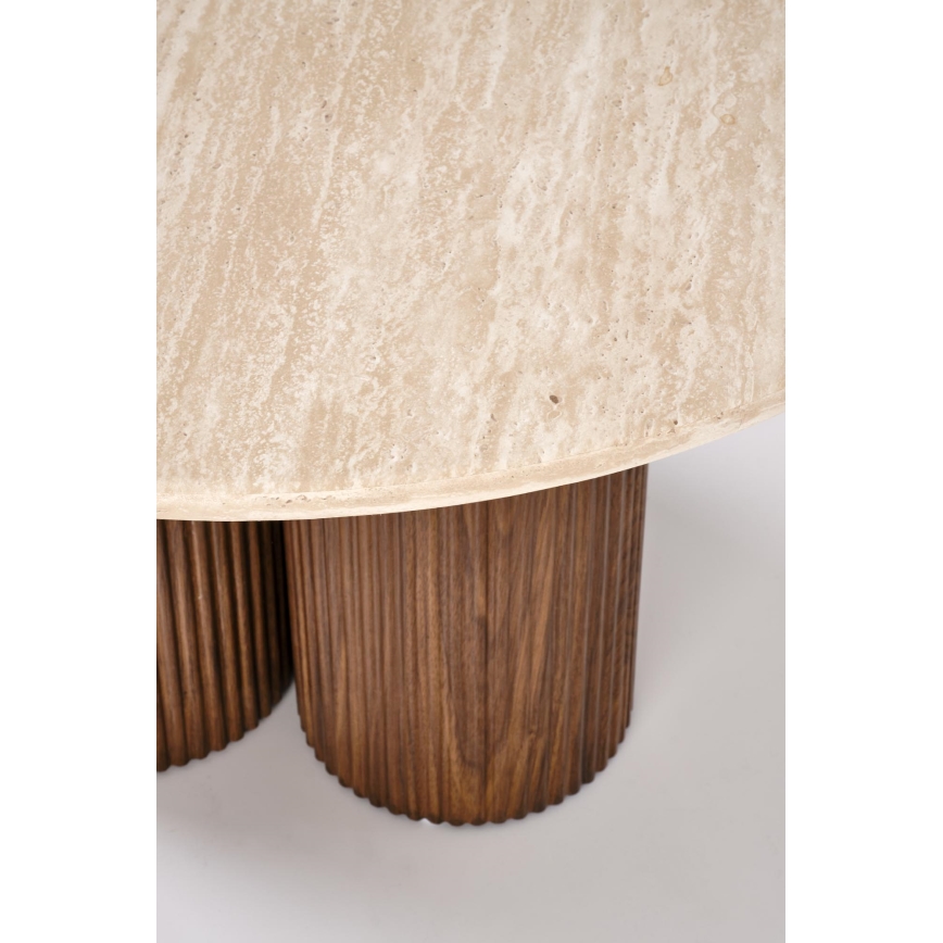 Tavolino da salotto CALDO Ø 80 cm marrone/beige