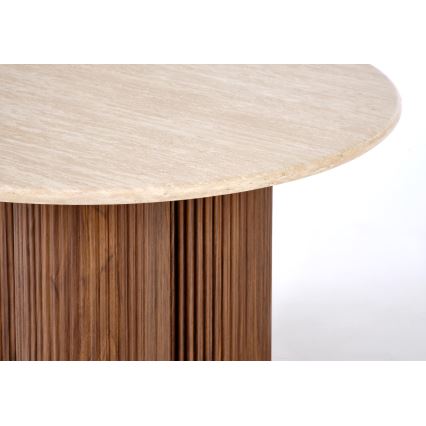 Tavolino da salotto CALDO Ø 80 cm marrone/beige