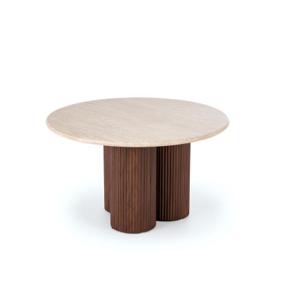 Tavolino da salotto CALDO Ø 80 cm marrone/beige