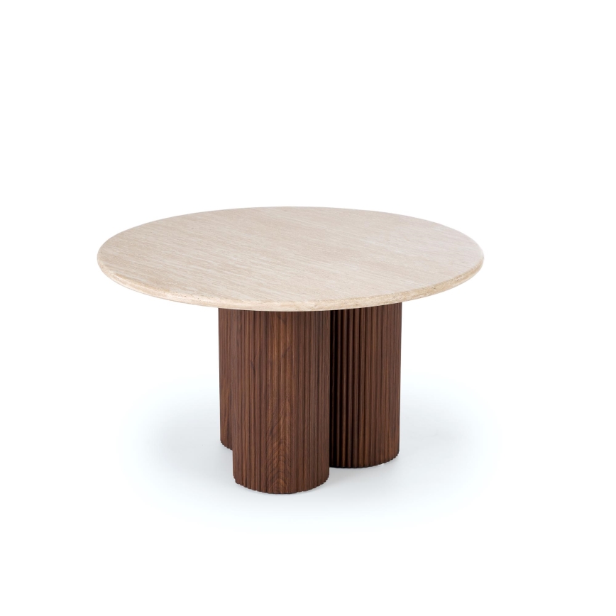 Tavolino da salotto CALDO Ø 80 cm marrone/beige