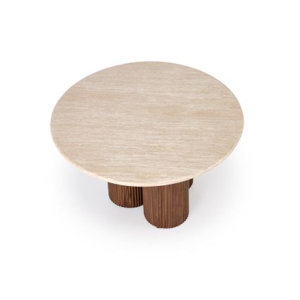 Tavolino da salotto CALDO Ø 80 cm marrone/beige