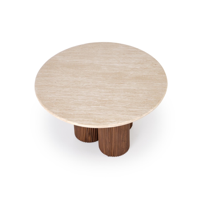 Tavolino da salotto CALDO Ø 80 cm marrone/beige