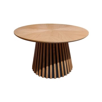Tavolino da salotto CARINA Ø 75 cm rovere/nero