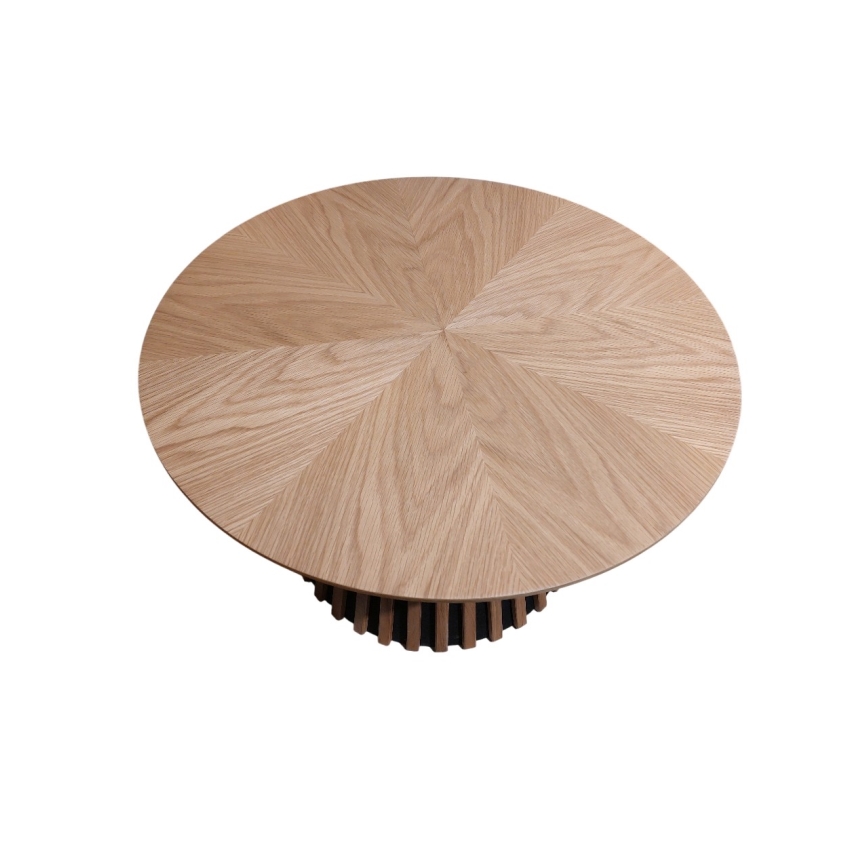 Tavolino da salotto CARINA Ø 75 cm rovere/nero