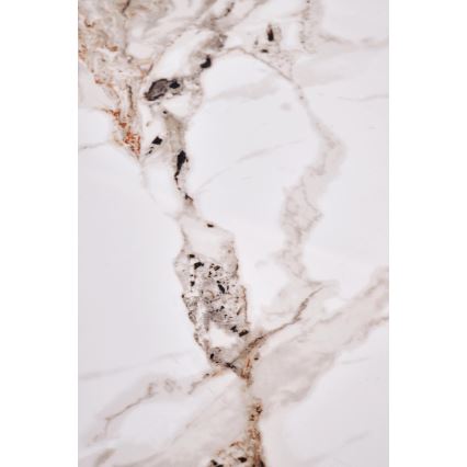 Tavolino da salotto CARINA Ø 80 cm marrone/bianco/decor effetto marmo