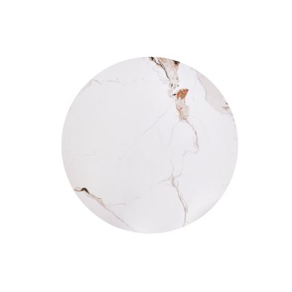 Tavolino da salotto CARINA Ø 80 cm marrone/bianco/decor effetto marmo