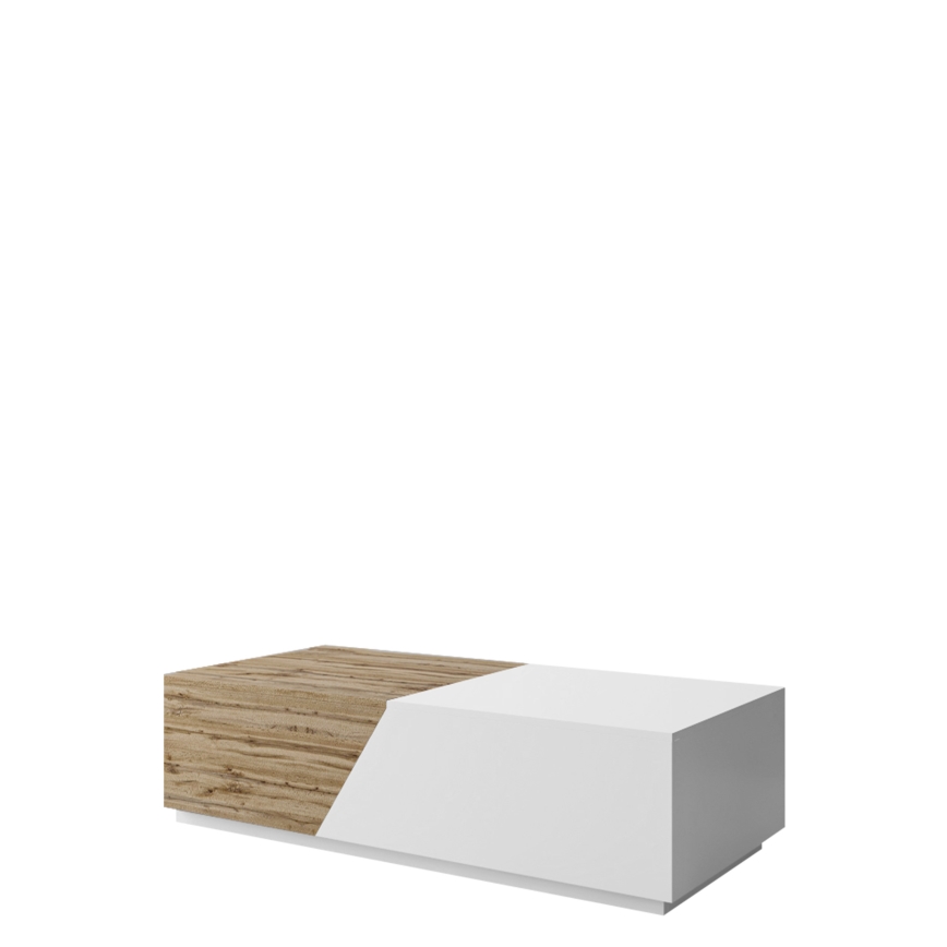 Tavolino da salotto CEELIAS 124x42 cm bianco/rovere Wotan