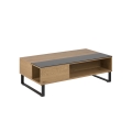 Tavolino da salotto con piano alzabile ENZO 110x60 cm nero/rovere