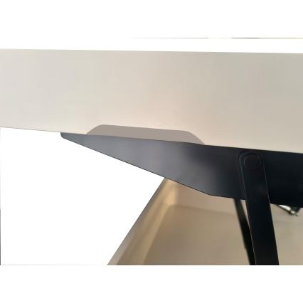 Tavolino da salotto con piano elevabile e ripiano OASIS 75x75 cm crema/nero