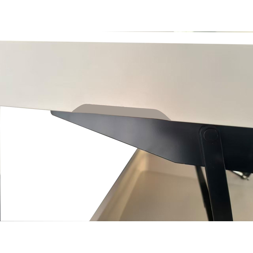 Tavolino da salotto con piano elevabile e ripiano OASIS 75x75 cm crema/nero