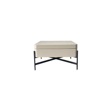 Tavolino da salotto con piano elevabile e ripiano OASIS 75x75 cm crema/nero