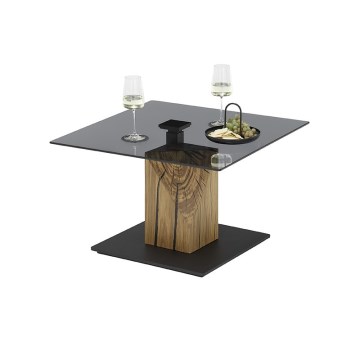 Tavolino da salotto con piano sollevabile VENTO fumo/quercia/nero