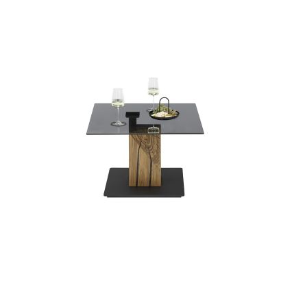 Tavolino da salotto con piano sollevabile VENTO fumo/quercia/nero
