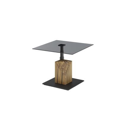 Tavolino da salotto con piano sollevabile VENTO fumo/quercia/nero