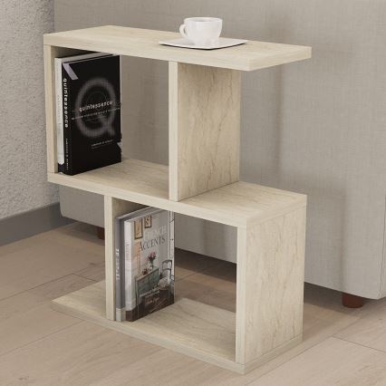 Tavolino da salotto CROS, finitura effetto marmo beige