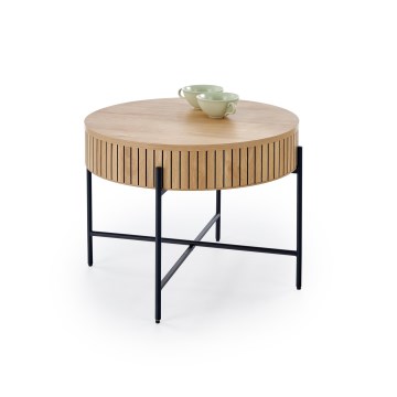 Tavolino da salotto DANTE Ø 67 cm marrone/nero