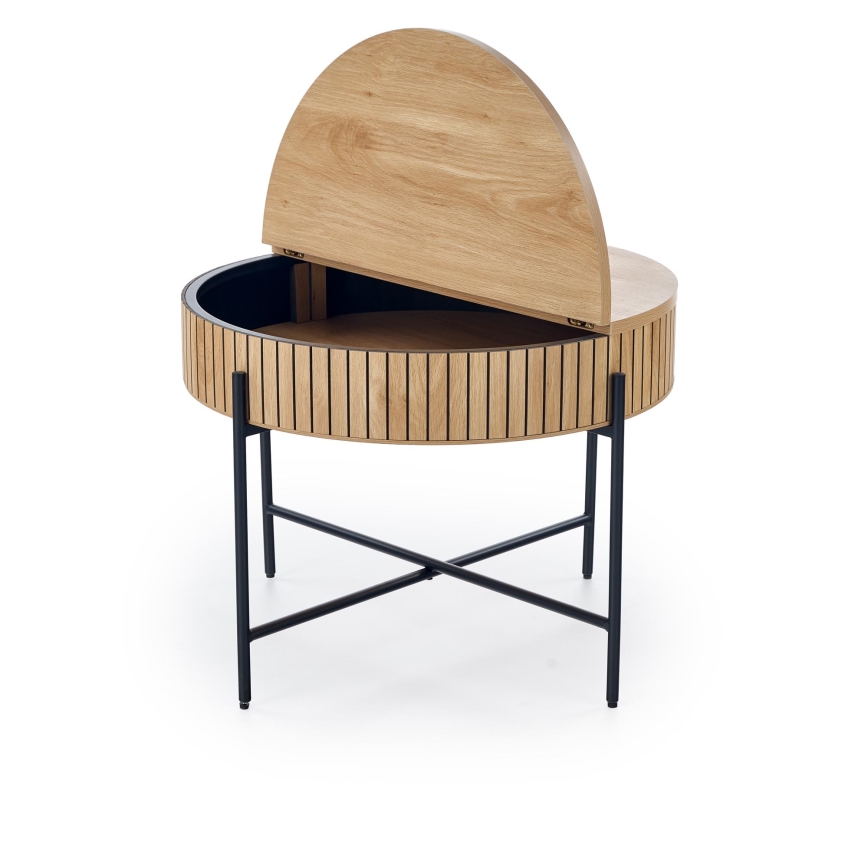Tavolino da salotto DANTE Ø 67 cm marrone/nero