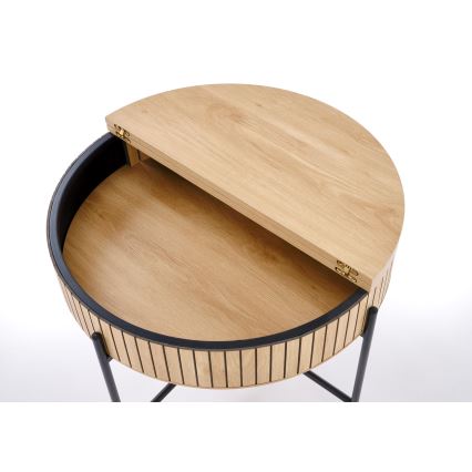Tavolino da salotto DANTE Ø 67 cm marrone/nero
