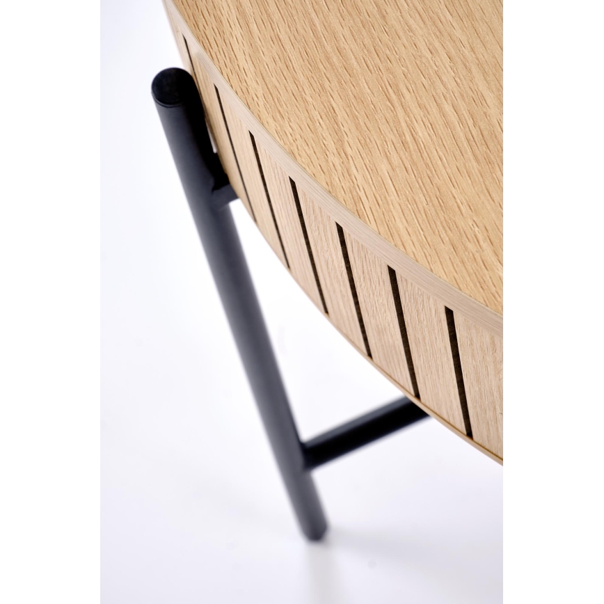 Tavolino da salotto DANTE Ø 67 cm marrone/nero